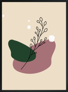 OBRAZ PLAKAT gałąź goździki na łacie 