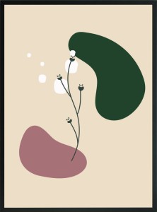 OBRAZ PLAKAT goździk z plamami na różowym tle 