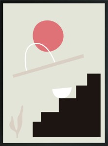 PLAKAT OBRAZEK ABSTRAKCYJNY SCHODY SŁOŃCE