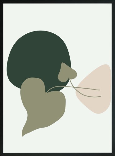 OBRAZ PLAKAT liście zielona kula 