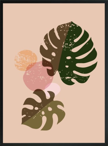 DEKORACYJNY OBRAZEK PLAKAT MONSTERA LIŚĆ