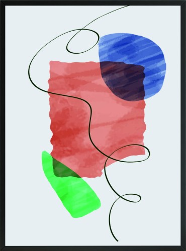 OBRAZ Plakat MINIMALIZM sztuka nowoczesna wielokolorowe kształty spirala