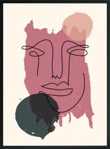 OBRAZ PLAKAT twarz abstrakcja w fiolecie 