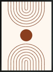 OBRAZ plakat minimalistyczny koło brąz