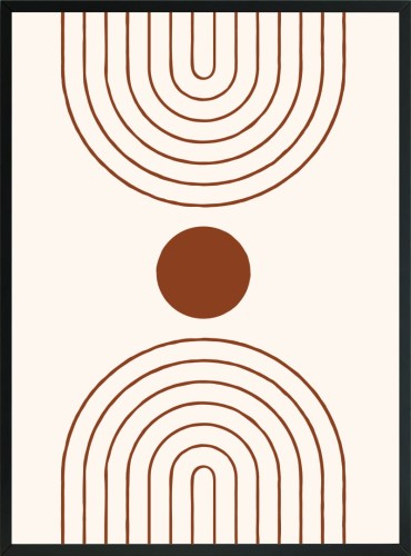 OBRAZ plakat minimalistyczny koło brąz