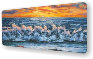 Ochronna mata na biurko podkładka Morze Zachód Fala jak Malowana 90x45cm