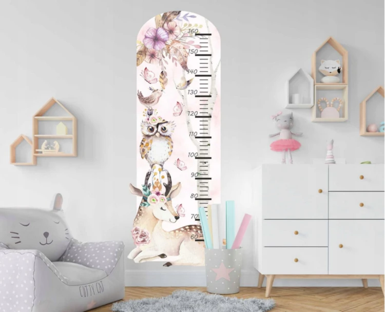 MIARKA WZROSTU naklejka na ścianę Zwierzątka Boho wiz.jpg
