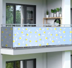 Osłona balkonowa na wymiar stokrotki niebieskie