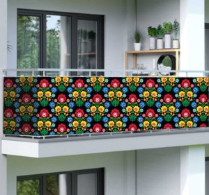 Osłona balkonowa na wymiar folklor kolory wzór