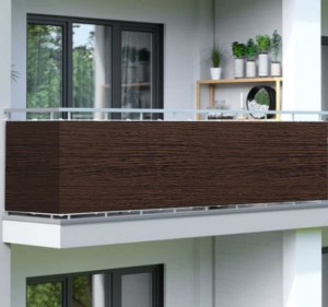 Osłona balkonowa na wymiar drewno ciemne deska