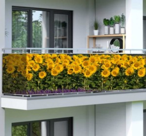 Osłona balkonowa na wymiar słoneczniki pole wieś