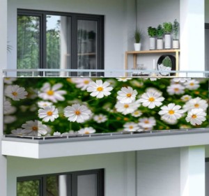 Osłona balkonowa na wymiar kwiaty letnie trawnik