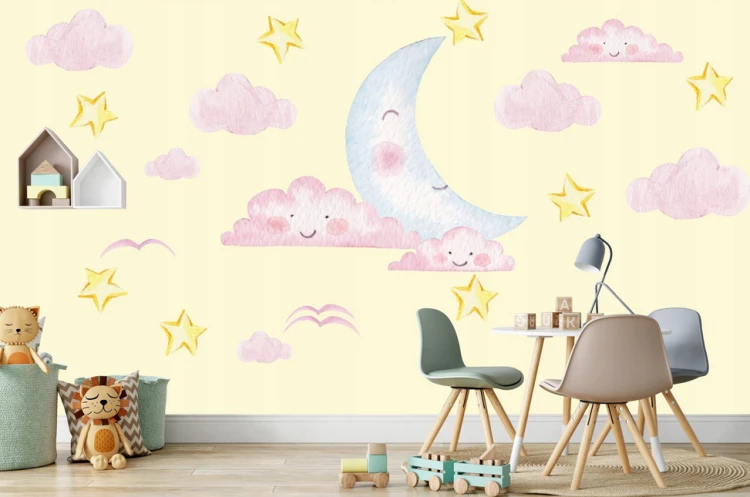 W2  Naklejka ścienna pastel Księżyc Chmurki 70x60.png