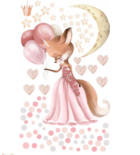 na ścianę LISEK gwiazdki księżniczka pink.png