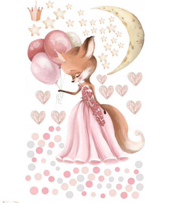 na ścianę LISEK gwiazdki księżniczka pink.png