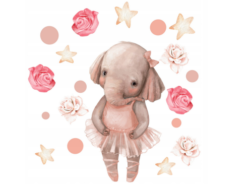 a Naklejka ścienna pastel Słoń Baletnica 100x100.png