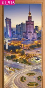 FOTOTAPETA OKLEINA NA DRZWI DEKRACYJNA WARSZAWA PAŁAC