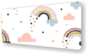 Ochronna mata na biurko podkładka Tęcze Stylizowane Chmury 90x45cm