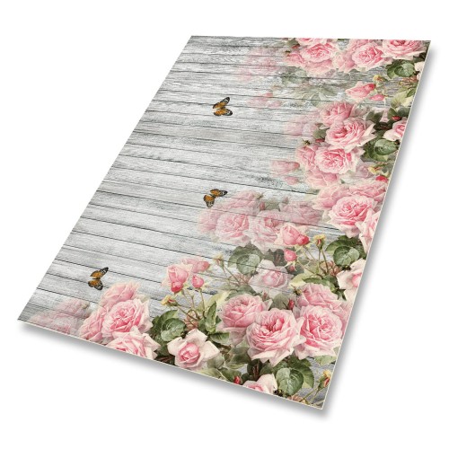 DESKI KWIATY RÓŻE drukowany wzór dywan mata winyl