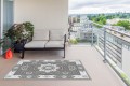 Szara MANDALA dywan do salonu na patio winylowy