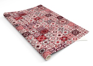 czerwony patchwork laminowana okleina 