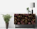 Okleina LAMINOWANA 120x60cm Heksagony złote liście