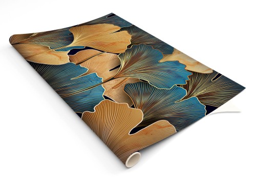 Okleina meblowa PCV Liście złote loft 