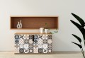 BEŻOWA MOZAIKA PATCHWORK ozdobna okleina