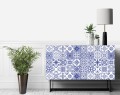 NIEBIESKI PATCHWORK orientalna okleina laminowana
