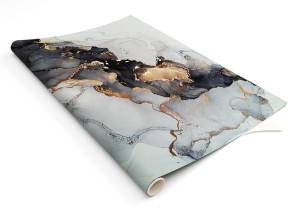 SZARY MARMUR ZŁOTO okleina na meble laminowana