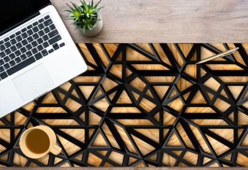 Podkładka antypoślizgowa ochronna na biurko drewno czarny wzór