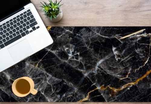 Mata antypoślizgowa ochronna na biurko black marble marmur