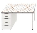 Mata antypoślizgowa na biurko do biura geometryczny wzór marmur
