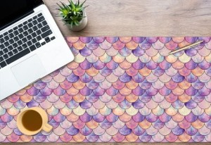 Podkładka mata antypoślizgowa na biurko tęczowe łuski