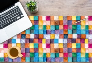 Podkładka antypoślizgowa na biurko KOLOROWA SZACHOWNICA