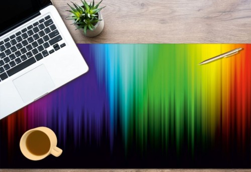 Mata antypoślizgowa ochronna na biurko kolorowe światła 