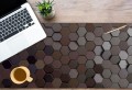 Podkładka mata ochronna na biurko czarne heksagony