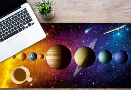 Mata antypoślizgowa na biurko układ słoneczny planety