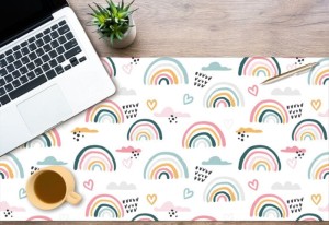 Mata podkładka ochronna na biurko tęcza kolory pastel
