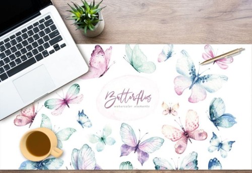 Mata podkładka ochronna na biurko pastelowe motylki motyle