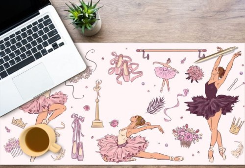 Dziewczęca mata ochronna antypoślizgowa na biurko balet baletnica