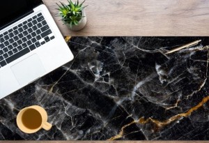 Mata nowoczesna ochronna na biurko z IKEA MALM black marble