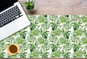 Mata ochronna na biurko z IKEA MALM tropikalne liście