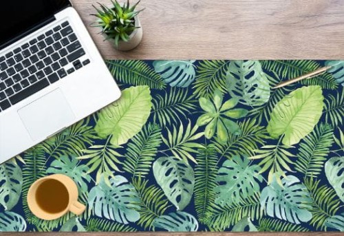 Podkładka antypoślizgowa na biurko z IKEA MALM zielone liście monstera