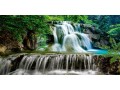 MATA ochronna na biurko z IKEA MALM wodospad w lesie natura