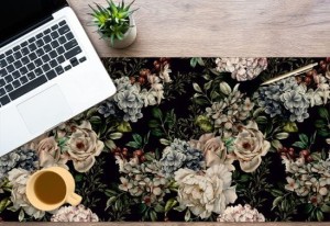 Biurowa MATA ochronna na biurko z IKEA MALM kwiaty vintage