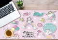 Dla dziewczynki MATA ochronna na biurko z IKEA MALM unicorn jednorożec