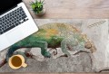 Nowoczesna antypoślizgowa MATA na biurko z IKEA MALM kameleon