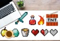 Winylowa MATA ochronna na biurko z IKEA MALM pixel jak minecrafta