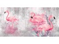Winylowa MATA antypoślizgowa na biurko z IKEA MALM flamingi